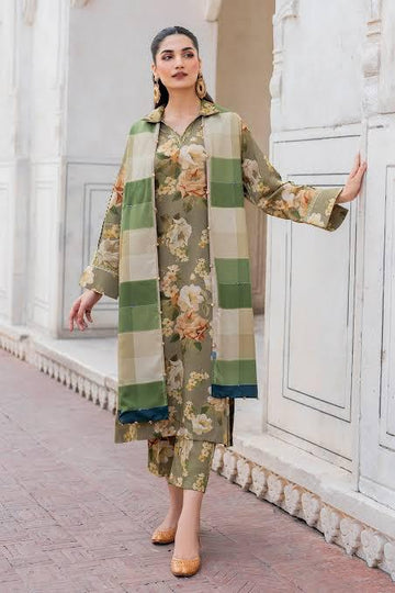 Embbroidered lawn 3-piece Dress