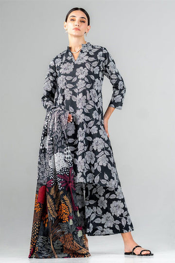 Embbroidered lawn 3-piece Dress