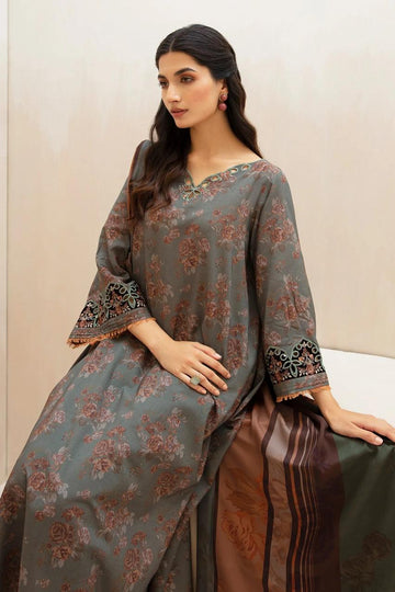 Embbroidered lawn 3-piece Dress