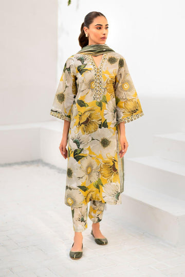 Embbroidered lawn 3-piece Dress
