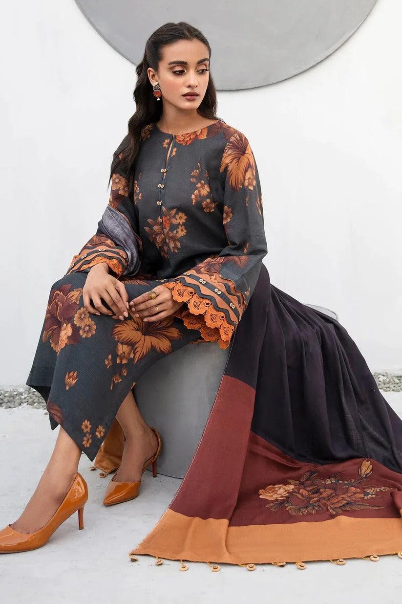 Embbroidered lawn 3-piece Dress