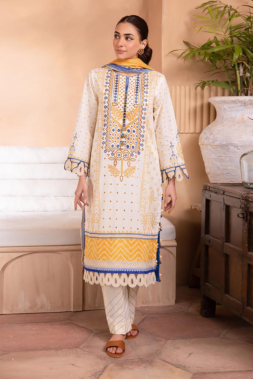 Embbroidered lawn 3-piece Dress