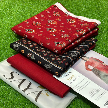 Printed Khaddar 3-Piece Suit