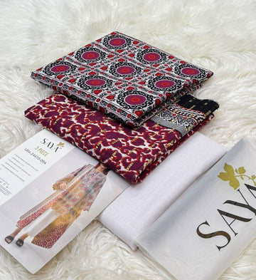 Printed Khaddar 3-Piece Suit