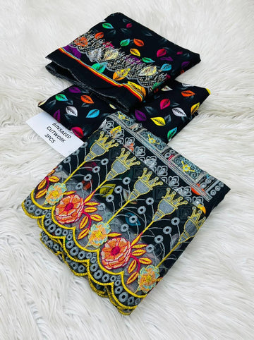 Chiken Kari Khaddar 3 Piece Suit